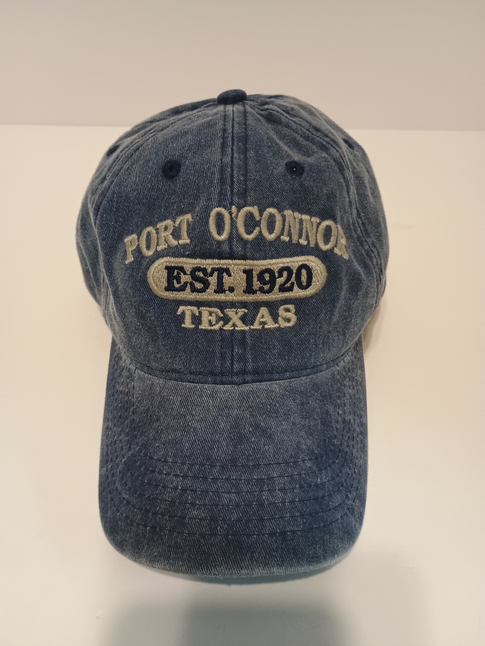 Port O’Connor Texas Denim Dad Hat Embroidered Adjustable Baseball Cap